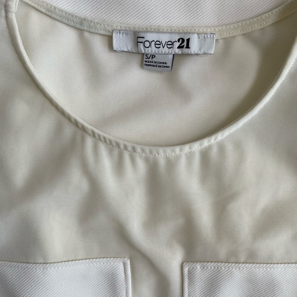 FOREVER 21 CREAM DRESS WITH MESH DETAIL. SIZE SMALL - Picture 6 of 6